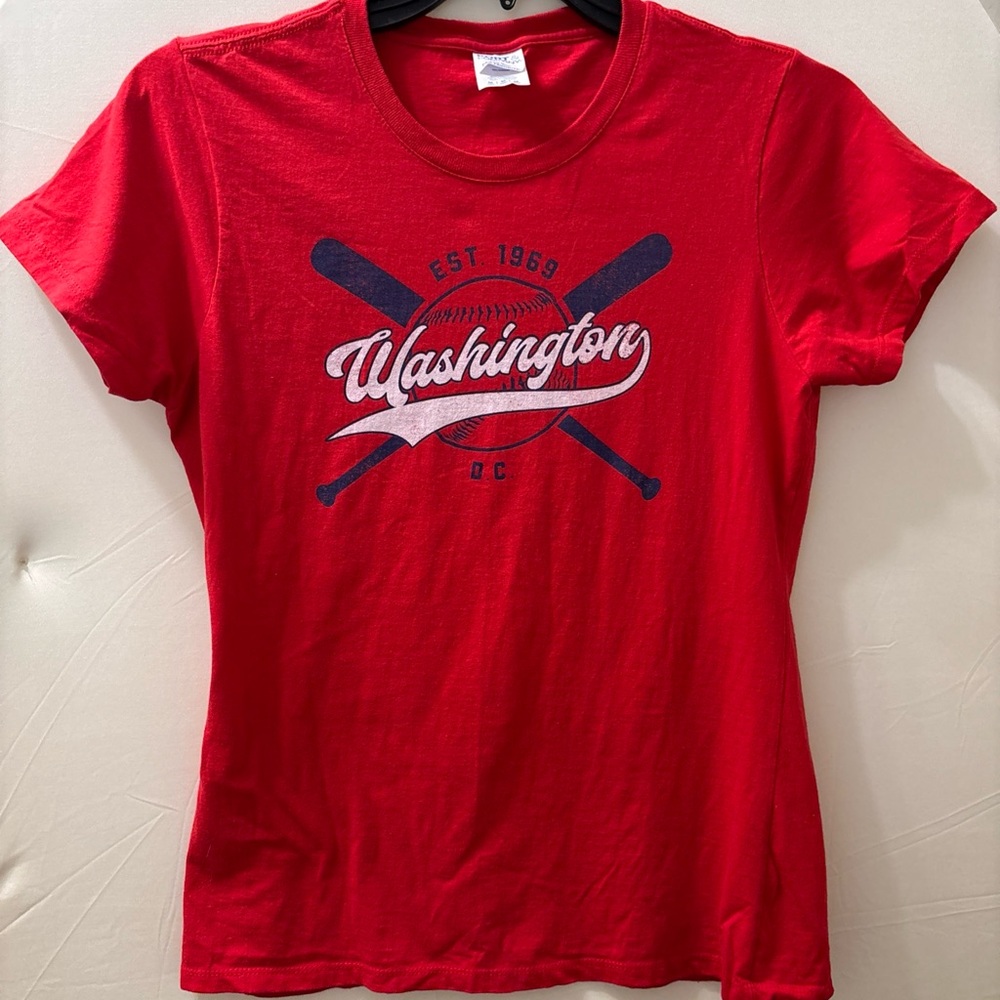Washington Nationals Women’s Cut Red Baseball Tee